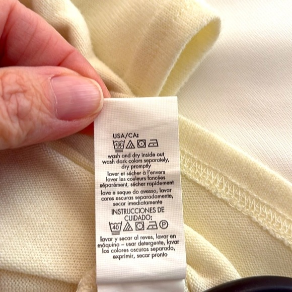 Calvin Klein Soft, Cream High/Low Top with Decorative Pocket, Studs. Size XL - Picture 9 of 12